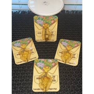 Vintage Avon Zip A Zoo Modest Monkey & Lovable Lion Zipper Pull Charm‎ 1983 (4)